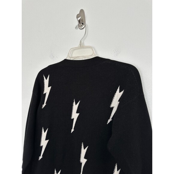 Sandro Juste Lightning Bolt Open Front Blazer Beaded Black Grunge Women's Size 2 - Picture 8 of 10